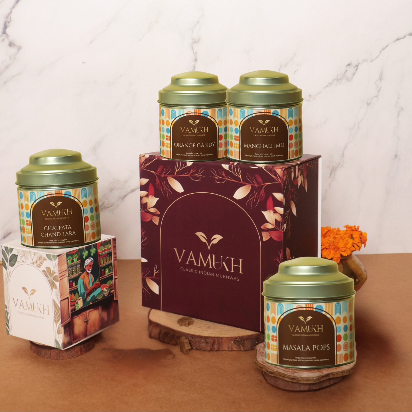 Sweet & Spicy Candy Carnival Gift Box Vamukh : Classic Indian Mukhwas