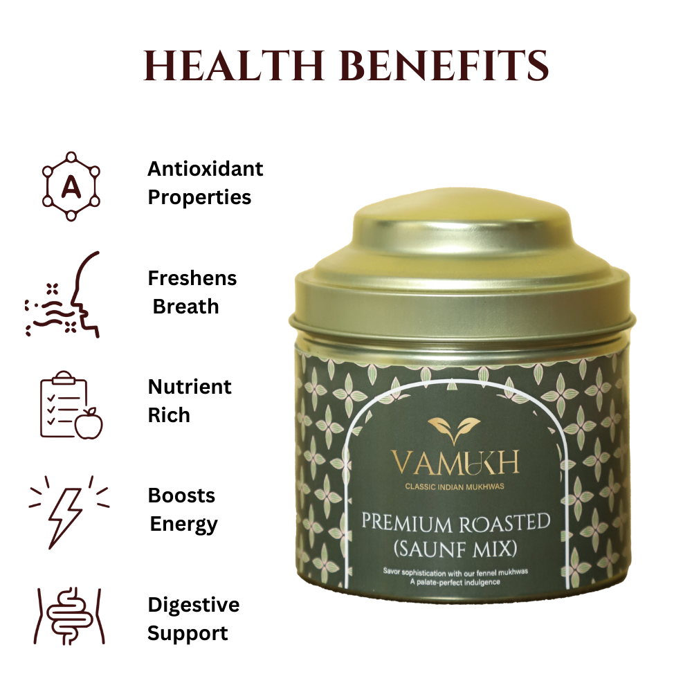 Premium Roasted Saunf Mix - Digestive Mouth Freshener Vamukh
