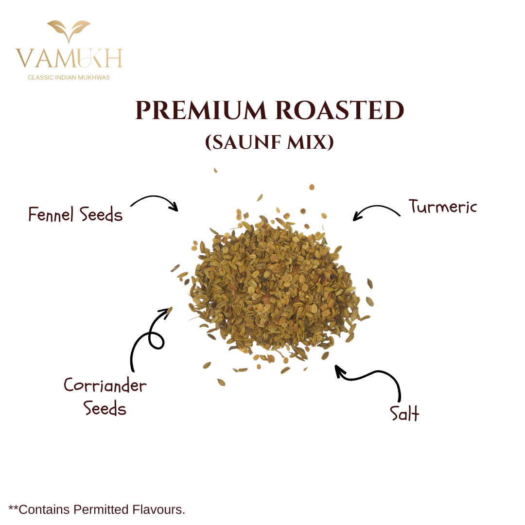 Premium Roasted Saunf Mix - Digestive Mouth Freshener Vamukh