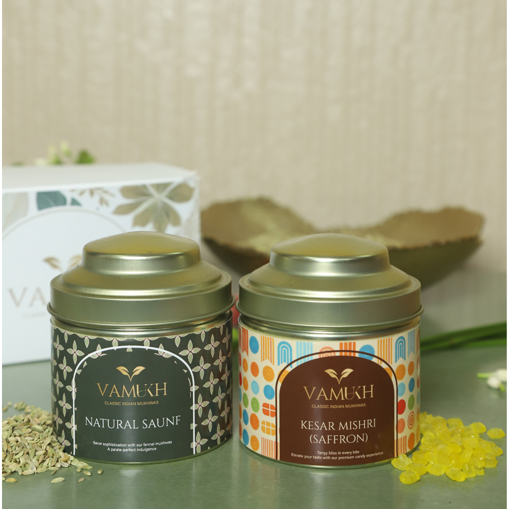 Kesar (Saffron) Mishri and Natural Saunf Vamukh : Classic Indian Mukhwas
